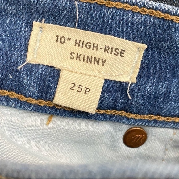 Madewell 10"" High Rise Skinny Medium Blue Jeans Size 25 - Picture 7 of 8